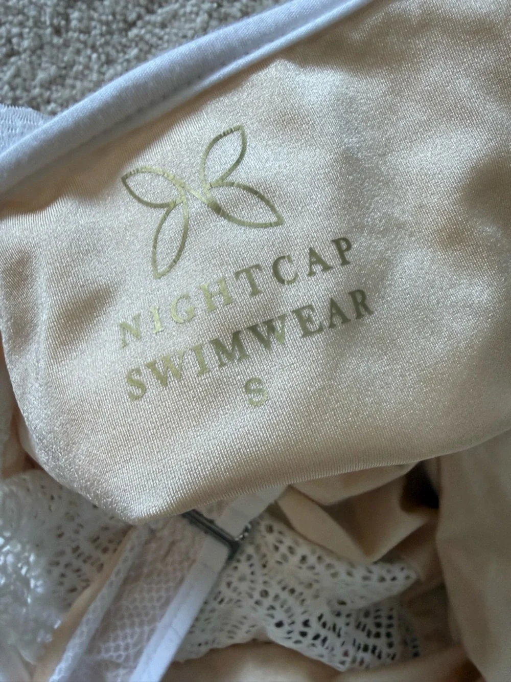 NWT Nightcap Swim One Piece Gidget Lace in Dove White